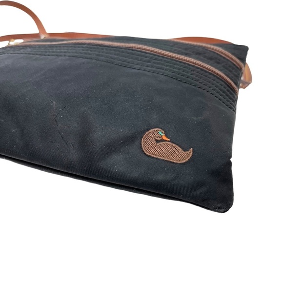 DOONEY & BOURKE Black Brown Genuine Leather Canvas CROSSBODY Purse Messenger Bag - Picture 7 of 16